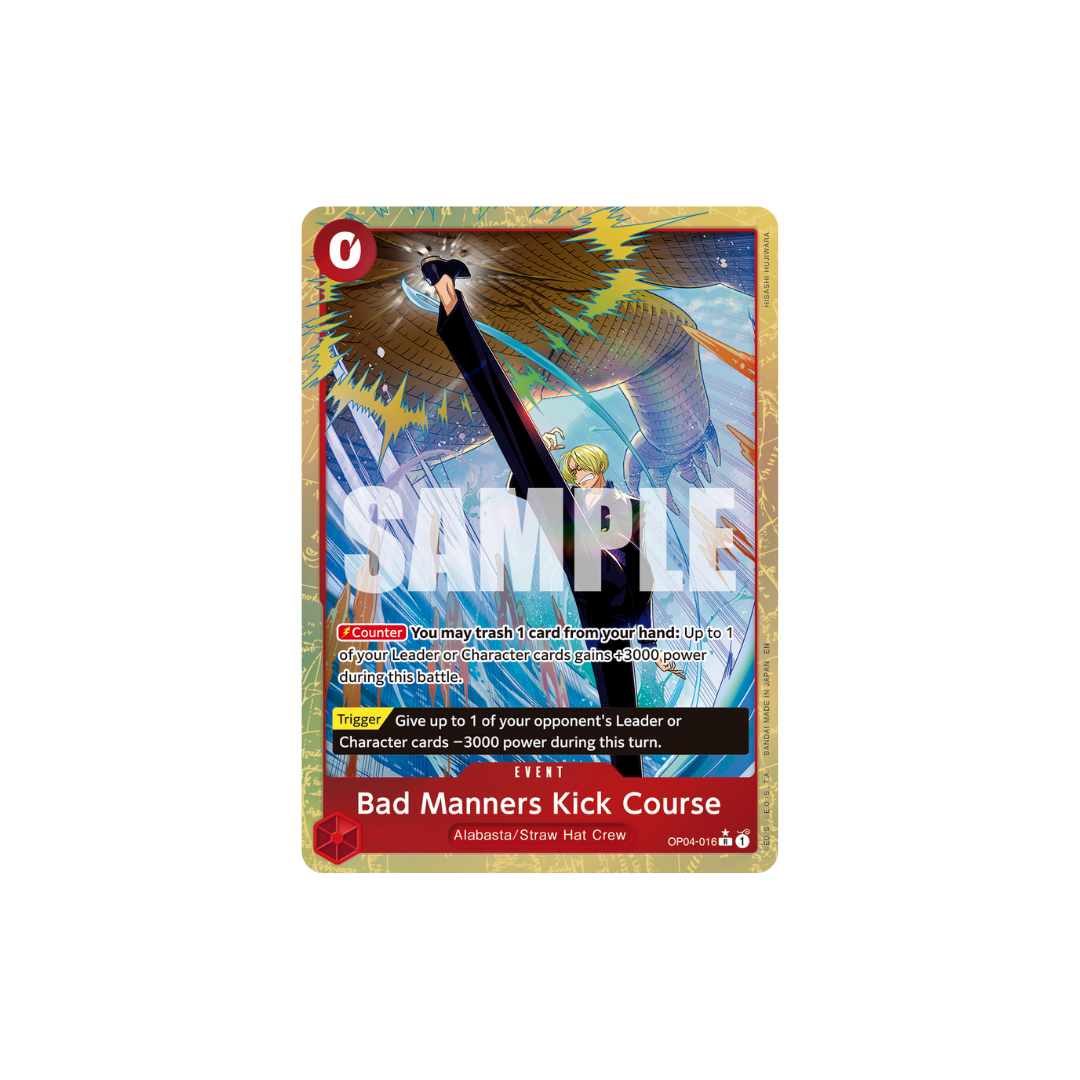 Bad Manners Kick Course - OP04-016 - R Parallel - One Piece Card The Best Vol.2