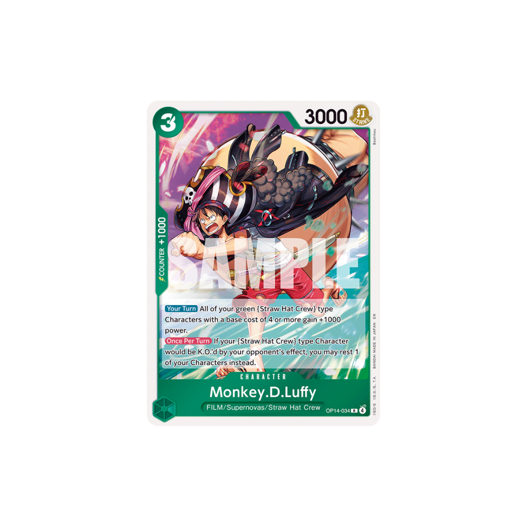 Monkey.D.Luffy - OP14-034 - R - The Azure Sea's Seven