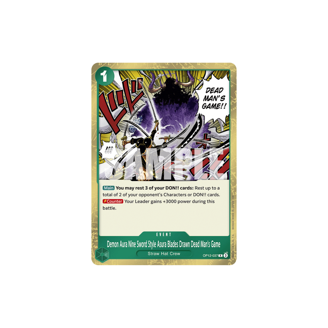 Demon Aura Nine Sword Style Asura Blades Drawn Dead Man's Game - OP12-037 - R - Legacy Of The Master